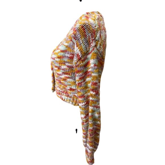 Wild Fable Cardigan Womens XS Multicolor Space Dye Cropped Rhinestone - Picture 7 of 10